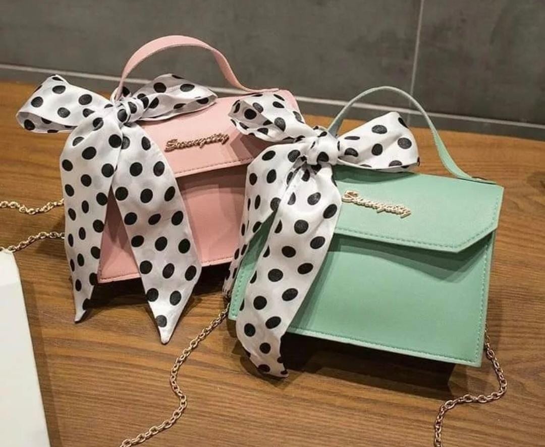 Woman Portable Small Square Bag with Scarf / 220 – Shera Fashion Online ...