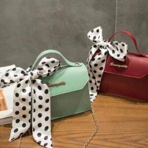 Woman Portable Small Square Bag with Scarf / 220