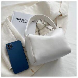 Small Crossbody Bag with Silver Quilted Chain 1177/296