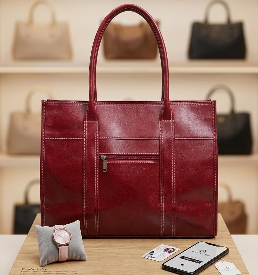 Classic Leather Work Tote Bag/394 - Image 3