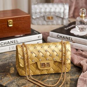 Elegant Woven Chain Shoulder Bag/ 420